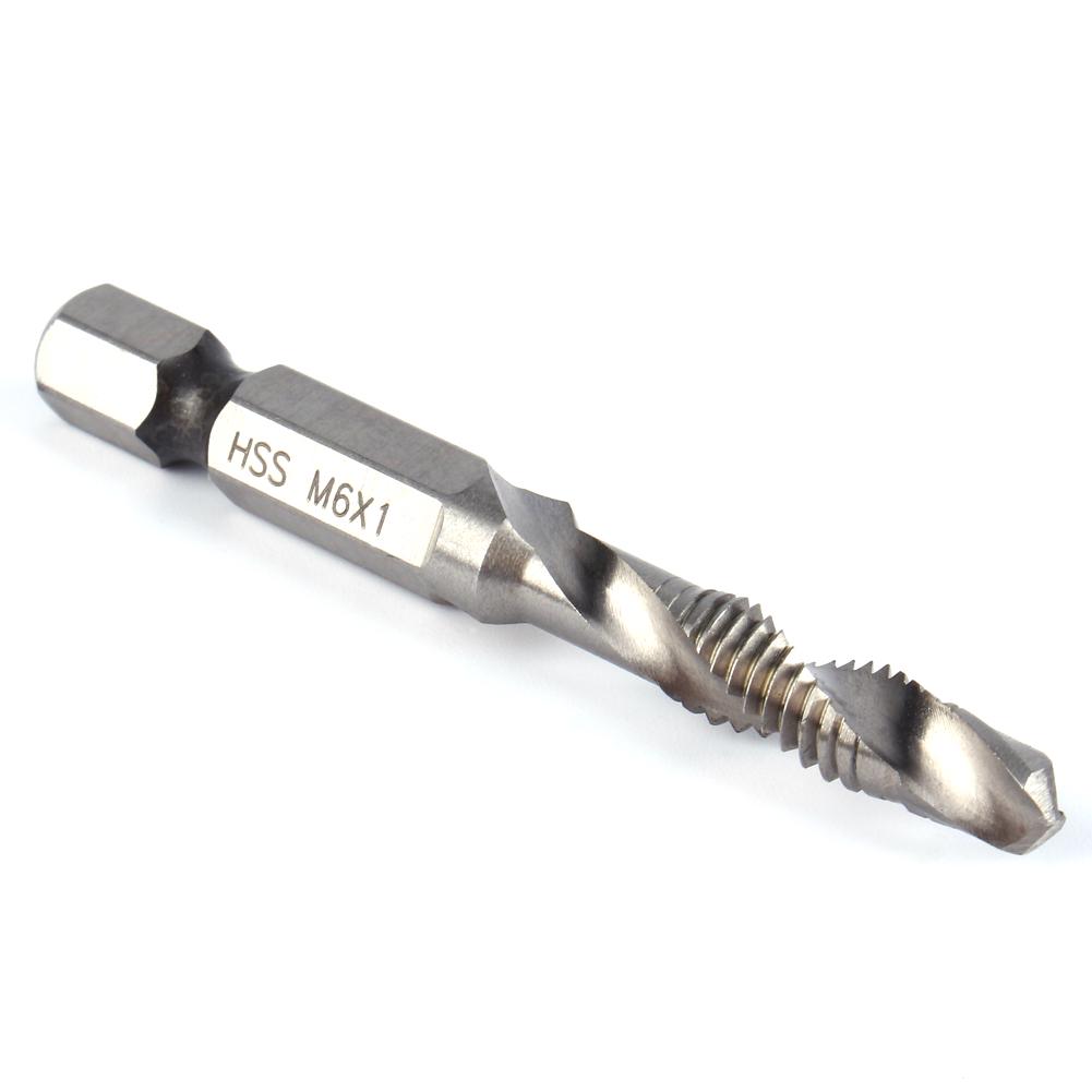 Hex Handle Tap Drill Bits M6 HSS 1/4" Hex Shank Drill & Tap Taper Drill Bits Power Tool Part Hex Shank Drill Tap Taper Drill Bit