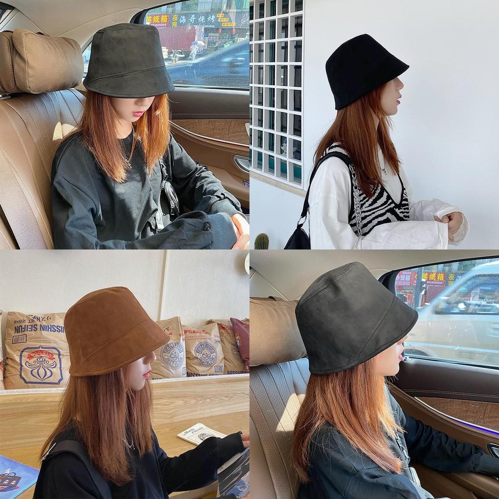 Fashionable Women's Suede Fabric Fisherman Hat In Neutral Colors Breathable