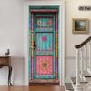 37Style Floral Door Stickers  Removable Vinilos Para Puertas Adhesive Wallpaper Art Murals for Doors Bibliotheque Modern Home Decor