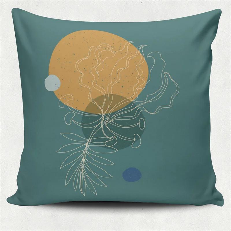 Nordic Morandi Colorful Geometric Printing Pattern Square Cushion Cover Home Living Room Sofa Decoration Polyester Pillow