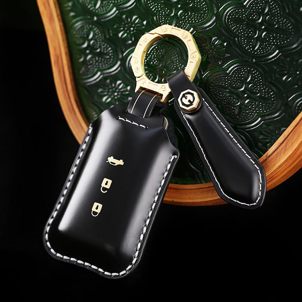 Suitable for Mitsubishi Orand Jinxuan Pajero Jinchang Yige Handmade Cowhide High-End Car Key Cover Keychain Car Key Case