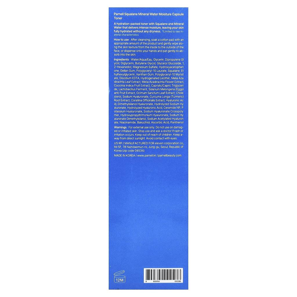 Parnell Squalane Mineral Water Moisture Capsule Toner, 200ml (6.76 Fl Oz)