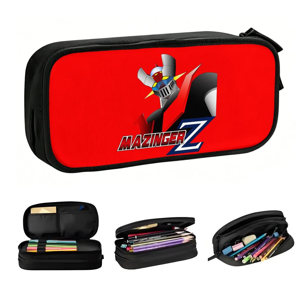 Mazinger Z Cute Pencil Case Girls Boys Large Capacity UFO Robot Anime Manga Pencil Bag Students Stationery