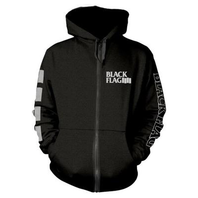 Felpa con cappuccio e zip intera con logo Black Flag unisex per adulti