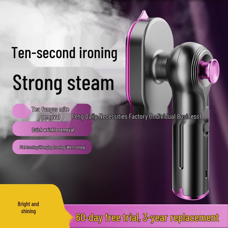 Portable Folding Handheld Garment Steamer & Mini Iron US Standard English