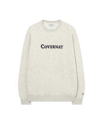 COVERNAT Felpa con Logo Centrale Color Avena
