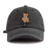 1 st Baseballkeps med Björntryck och Rosett för Vuxna Minimalistisk Retro Stil Casual Mjuk Justerbar Farshatt Perfekt som Gåva