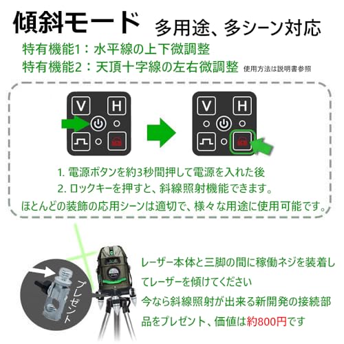 SINCONTOOLS Model-G8, Inclination Function, Full Line, Omnidirectional, Sharp LED, High-Quality Electronic Level, 8-Line Green Laser Level, Optical Me