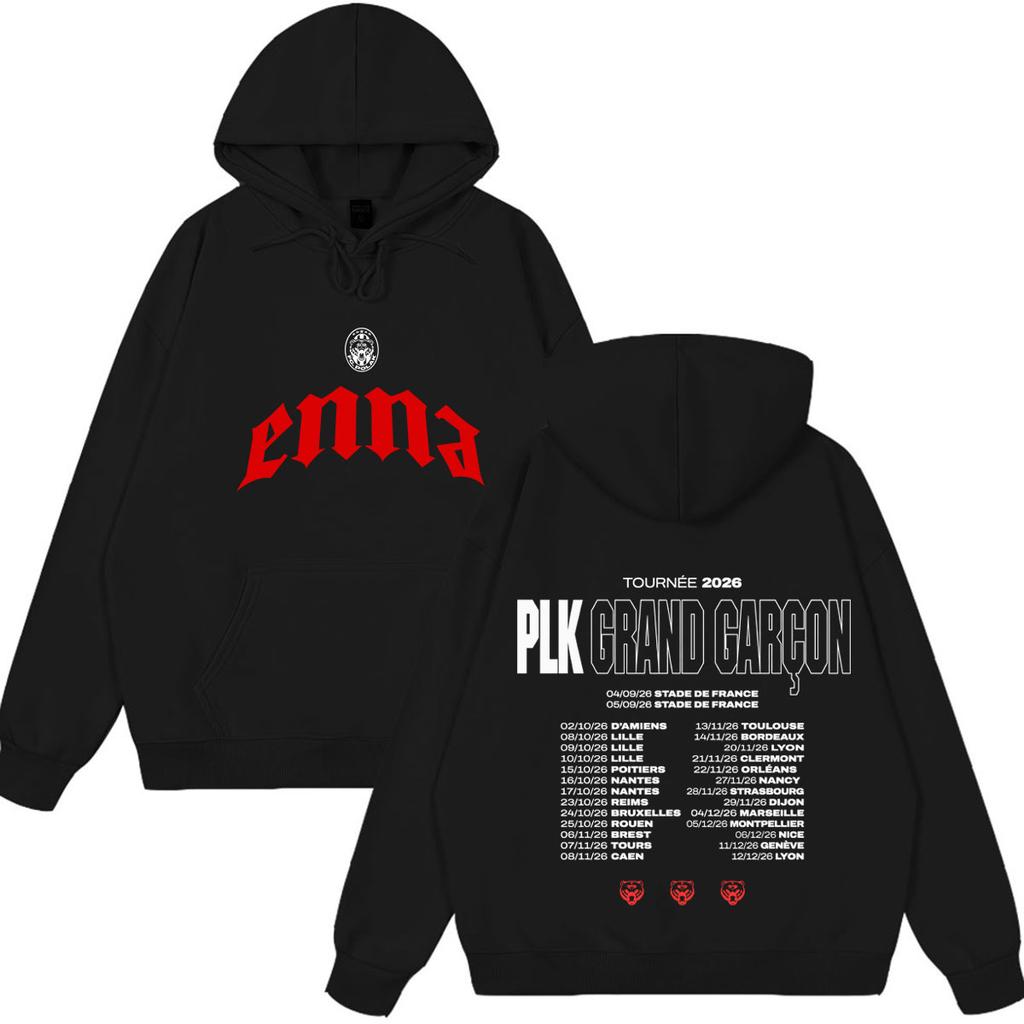 Rapper PLK Grand Garcon 2026 Tour Print Hoodie Herren Damen Hip-Hop Pullover Winter Locker Lässig Vintage Harajuku Street Sweatshirt