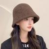 Hat Women's Winter New Bucket Hat Autumn and Winter Plain Face Small Bucket Hat Solid Color Warm Basin Hat Tide