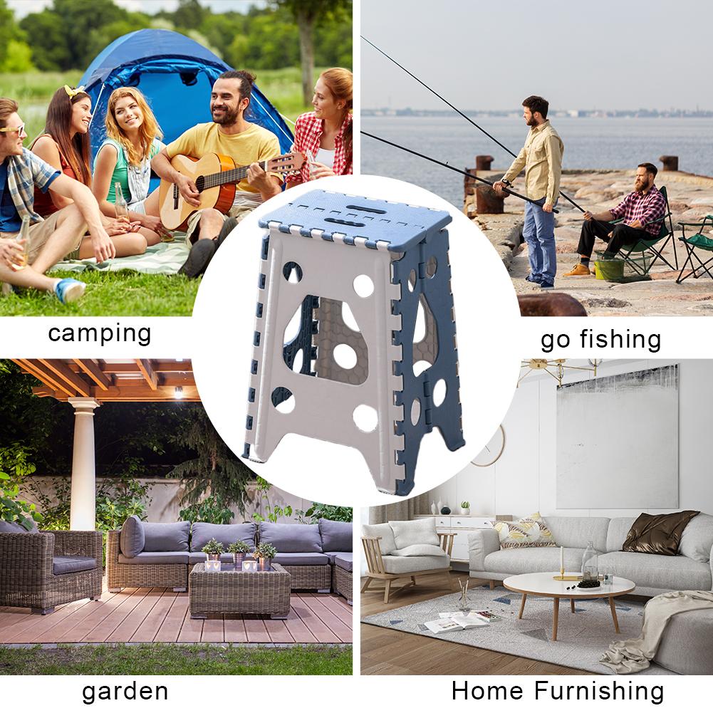 Portable Folding Step Stool 18 Inch Folding Plastic Stool Is Suitable For Non-slip Step Stool In Kitchen Bathroom Outdoor Concer