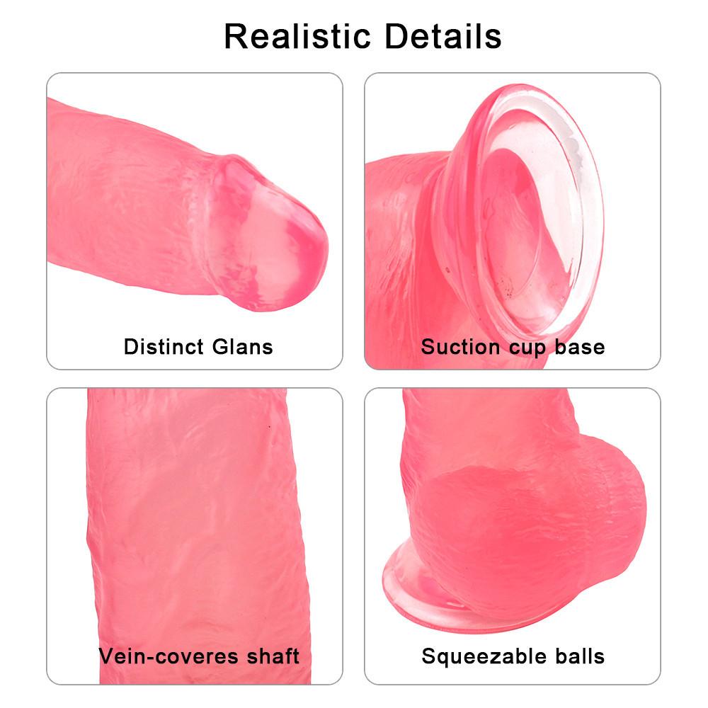 Huge Sliding Testicles Dildo Realistic Soft  Penis G Spot Stimulate Skin Feeling Females Masturbation Sex Toy for Women Adult