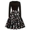 JPNTKY Fashion Spring Autumn Long Sleeve O-Neck Casual Dresses