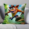 Game Cartoon Crashs B-B-Bandicoot Pillow Case Pillowcase Soft Skin Friendly & Comfortable With A Hidden Zipper