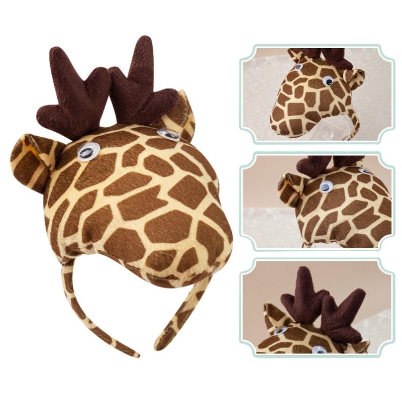 1/3/4/5Pcs Kids Girls Giraffe Costume Accessories Set Giraffe Ears Headband Bowtie Giraffe Tail Tutu Skirt for Animal Party