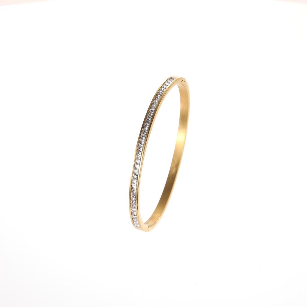 Women's Starry Sky Titanium Steel Bracelet: Fashionable, Simple, Diamond-Studded Nail Bangle, High-End Versatile Jewelry