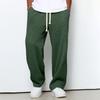 Mens Loose Waffle Knit Wide Leg Jogger Pants Casual Stretch Trousers Daily Wear