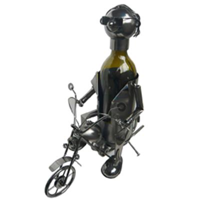 [R0574] - Biker 'Metal Sculpture' Bottle Holder - 36x8. 5cm