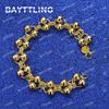 925 Sterling Silver 18K Gold 8 Inches Beads Charm Bracelet Women Men Fashion Luxury Wedding Gift Jewelry