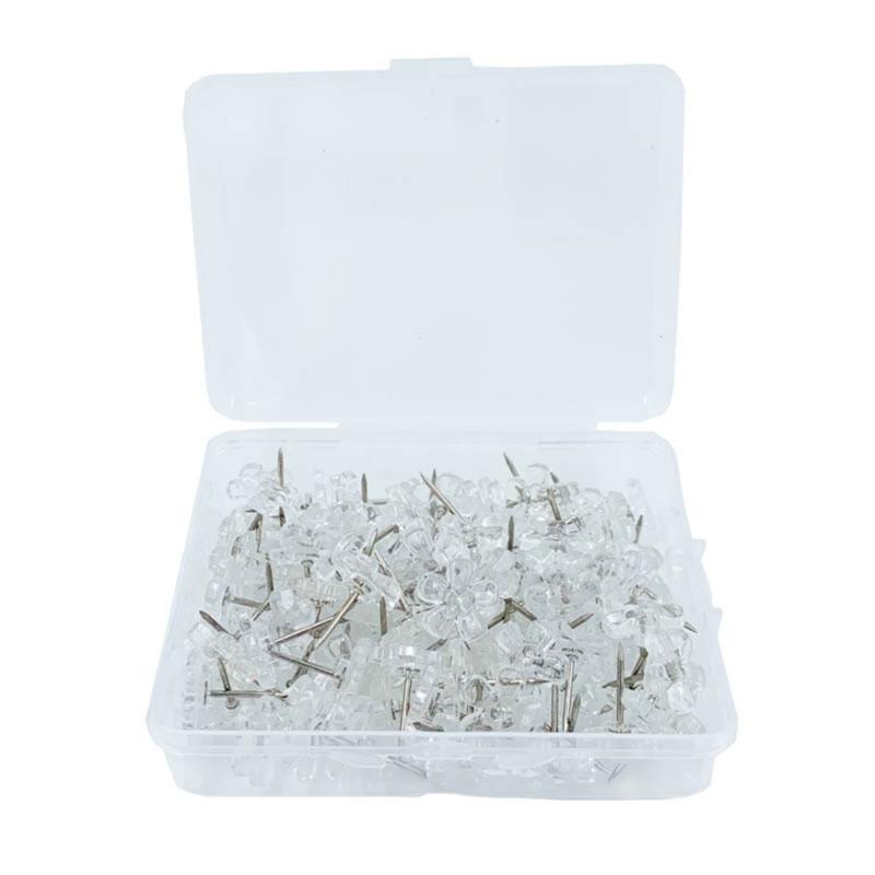 

100Pcs Clear Flower Head Push Pins Decorative Thumbtacks Cork Notice Board Pin with Case for Cork Board Bulletin Board 1