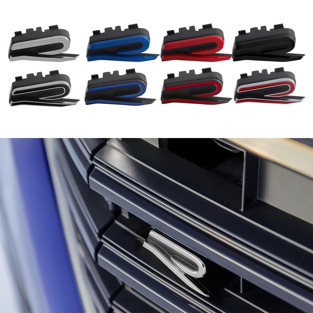 1Pc 3D ABS Car Front Hood Badge Grille Buckle Styling Stickers For VW Volkswagen RLINE R Scirocco Beetle CC Auto Accessories CW8