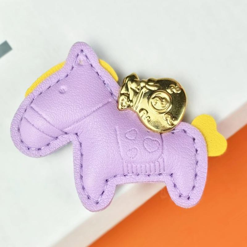Money Soon In the New Year, Leather Bag Pendant, Cartoon Pony Keychain Pendant, Couple Love Pony Accessories