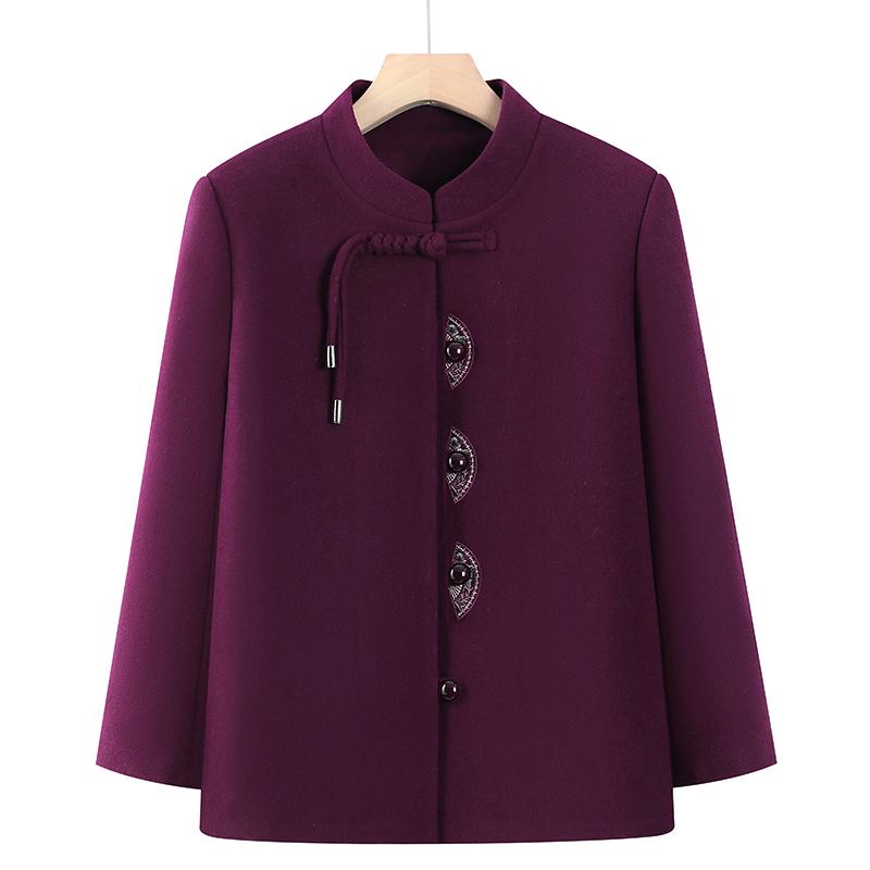 

Grandmother s Spring-Autumn Festive Wedding Jacket - Chinese Style for Middle-aged & Elderly Women XL (75-100 lbs)