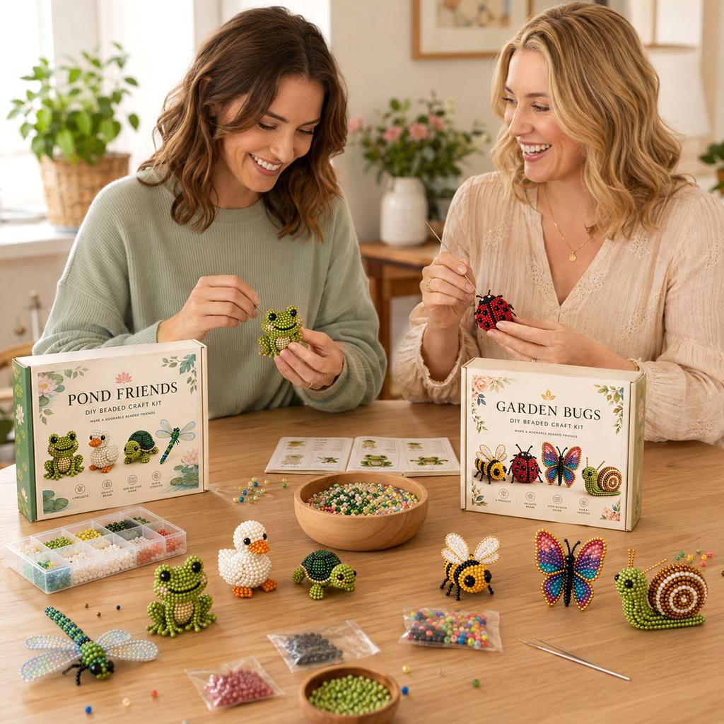 DIY Beaded Kit for Adults Four Piece Animal Set Includes Materials and Instructions for Bead Projects