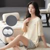 Pajamas Women's Summer with Cushions, Sweet and Cute Shorts, Can Be Worn Outside The Short-sleeved Cotton Suit Homewear