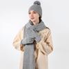 3Pcs/Set Warm Knitted Hat Soft Touchscreen Gloves Gift Beanie Cap Scarf  for Men Women