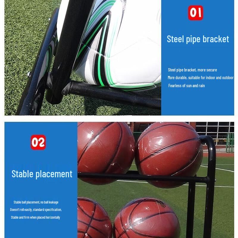 WEZHO 4-Tier Mobile Sloped Ball Storage Cart