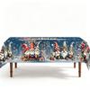 Christmas Printed Tablecloth Holiday Xmas Party Table Cover Decorative Dining Table Cloth for Home Kitchen Rectangular Round