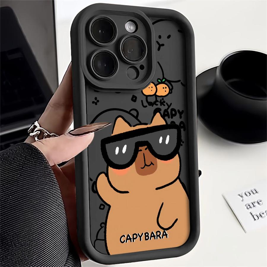 Cute Capybara Case for Apple iPhone 14 Pro 16e 14 XS XR 12 Mini 16 Plus 11 15 Plus 11 13 Pro MAX Soft Cover