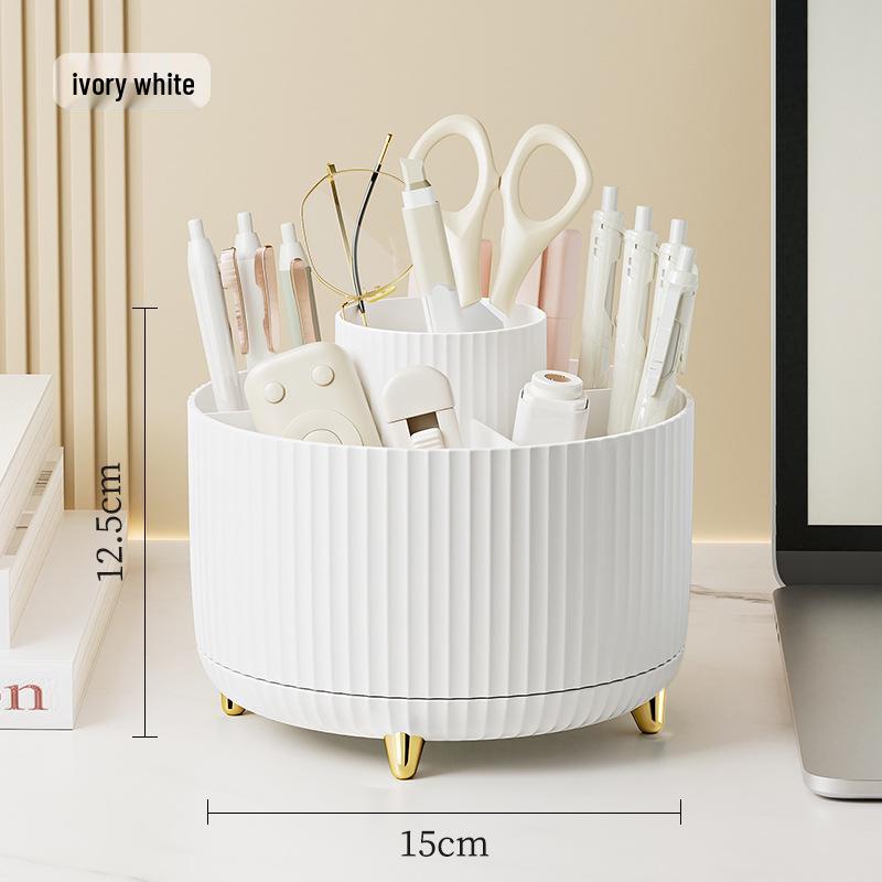 

Вращающийся органайзер для стола: Пластиковый держатель для ручек и хранения кистей для макияжа
