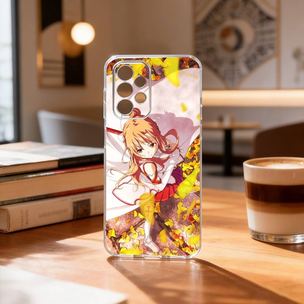 Asuna Yuuki Anime Phone Case Transparent Silicone Soft For Samsung S25,S24,S21,S22,S23,S30,Ultra,S20,Plus,Fe