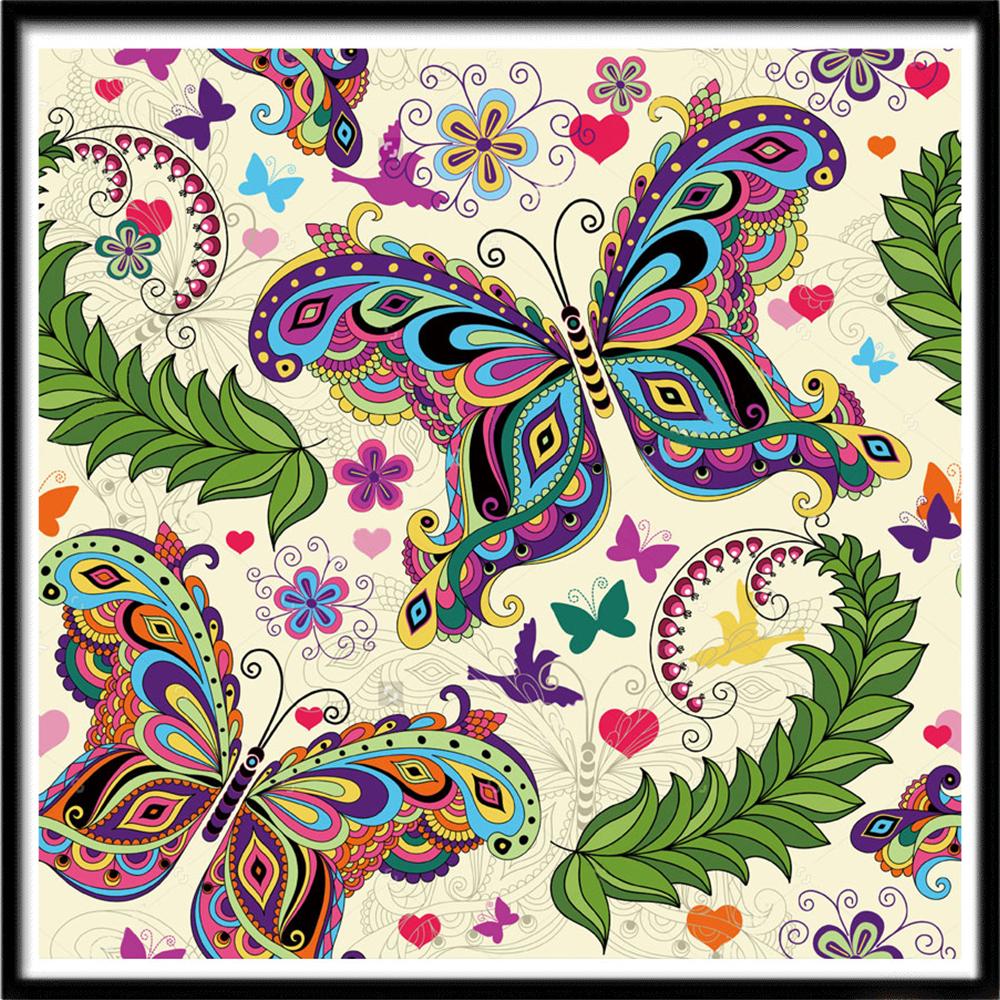 5D Diy Round Diamond Moving Butterfly Imitation Cross Stitch Diamond Embroidery Mosaic Home Decoration Handmade Crafts Gifts