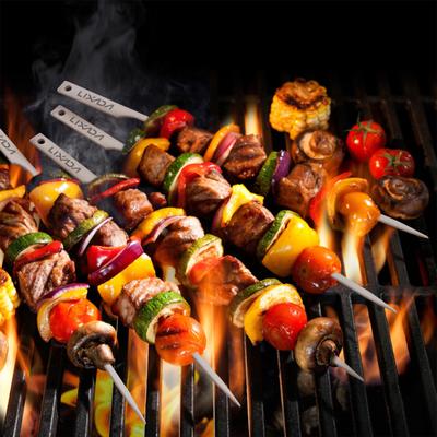5 szt. 10-calowe płaskie szaszłyki do grilla z tytanu na zewnątrz, piknik na podwórku, grillowanie, szaszłyki kabob, patyczki do grilla