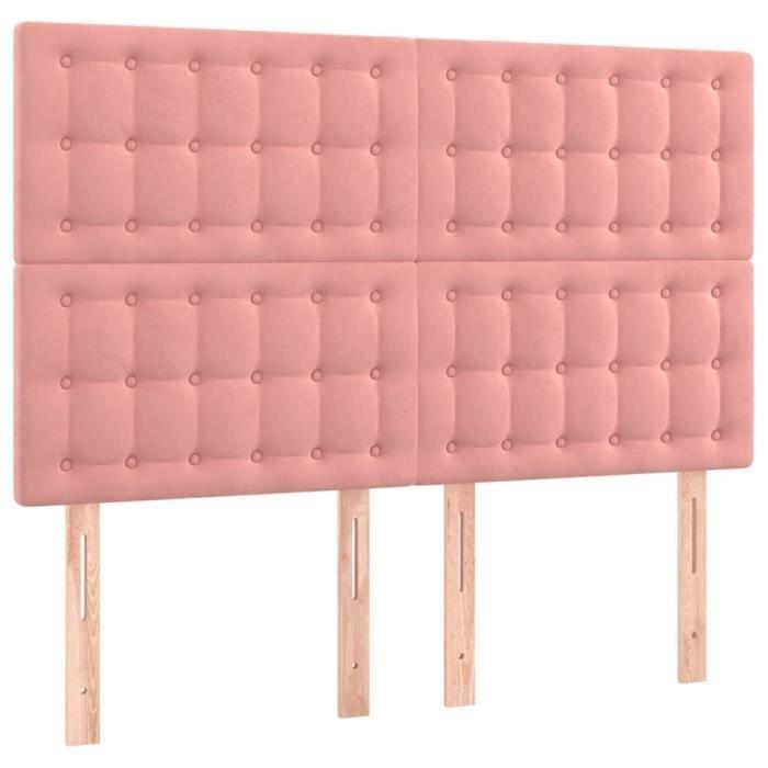 VidaXL Têtes de lit 4 pcs Rose 72x5x78-88 cm Velours3116819