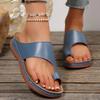 Fashion Gold Slip Toe Soft Sole Sandals Women Summer 2025 Comfortable Platform Casual Slides Woman Pu Leather Plus Size Flat Slippers