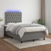 VidaXL Slat Bed Base with Mattress and LED, Upholstered Bed, Double Bed, Adult Bedroom Interior Bed, 3135102