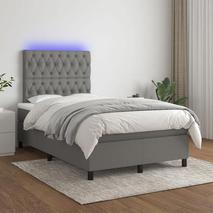 VidaXL Sommier à Lattes de Lit avec Matelas et LED, Lit Rembourré, Lit Double, Lit Adulte de Chambre à Coucher Intérieur, 3135102