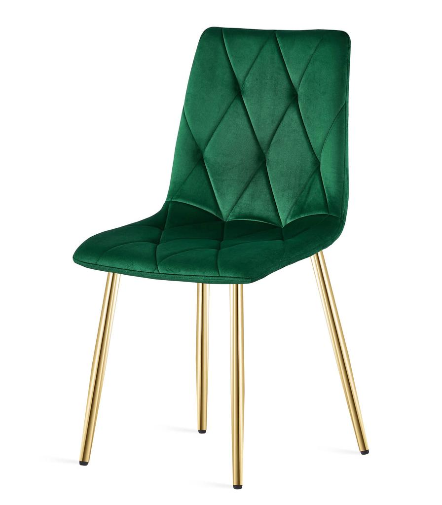 LIBRA chair - dark green velvet / gold legs x 1
