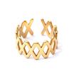 Adjustable X-shaped Stainless Steel Rhombus Finger Ring