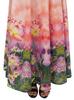 Bimba Women's Peach Floral Printed Maxi Summer Cotton Skirt Elastic Waist-L