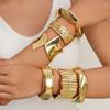 European & American Geometric Irregular Alloy Bracelet Set - Sleek Design Hand Jewelry Collection
