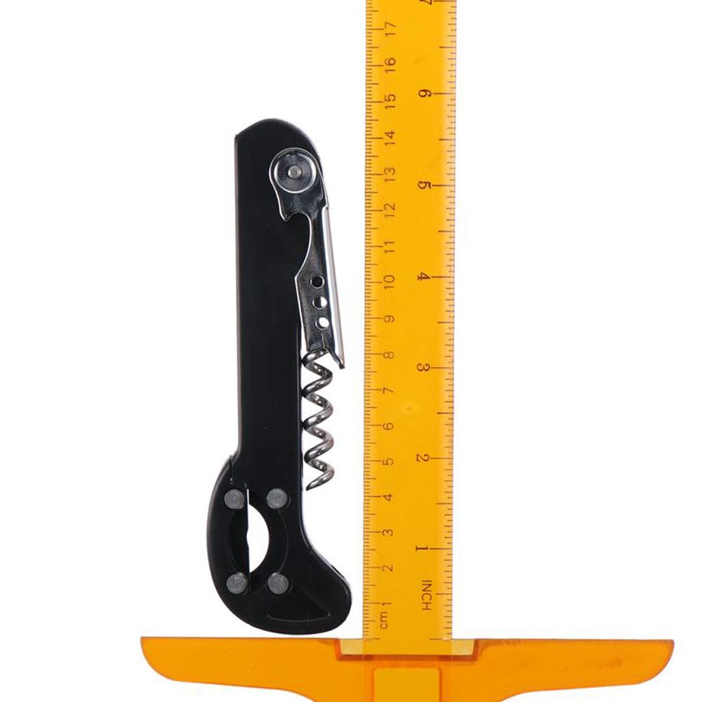2 Pcs Black Multifunctional Red Wine Bottle Opener Three In One 5.7 Inches Stainless Steel Bottle Opener