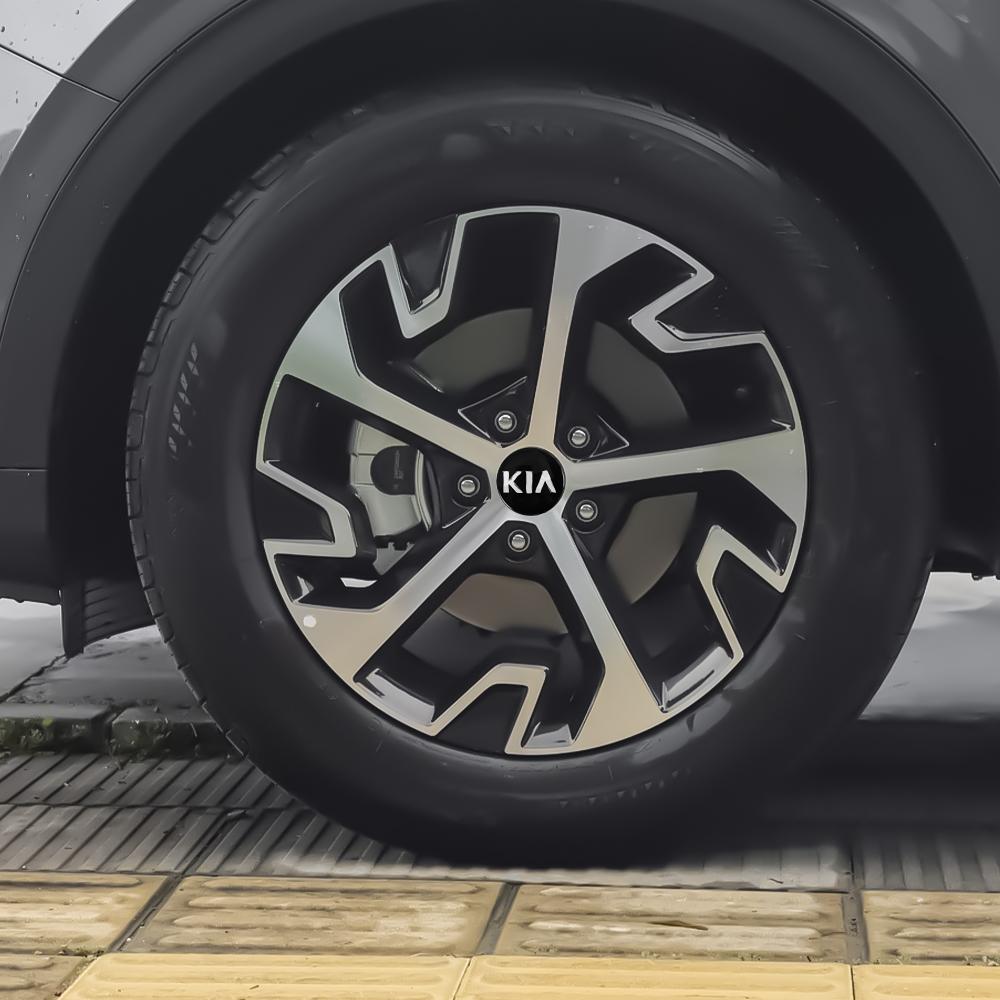 AABIY1 4Pcs Car Wheel Center Hub Cap With  Crash Anti Collision Protector Strip For KIA Sportage GT RIO Ceed Picanto Pegas Sorento Niro