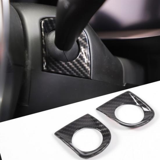 For Corvette C8 -2025 Steering Wheel Rod Base Cover Trim ABS Carbon Fiber