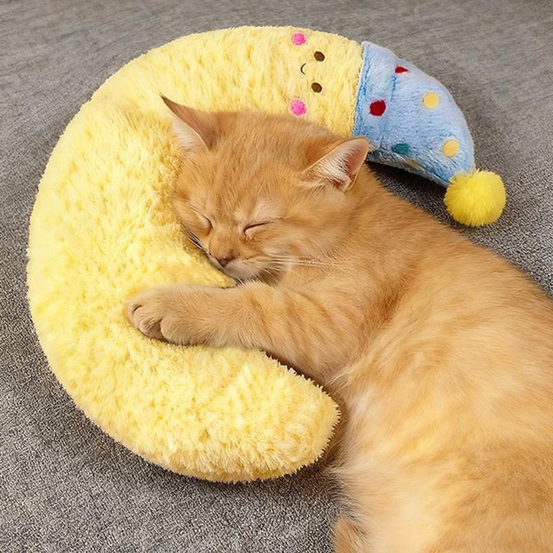 Customized Design Cat Moon Pillow Dog Sleep Mat Thickened Soft Comfort Companion Pillow for Small Pets and Dogs