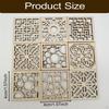 Unfinished Wood Cutouts Floral and Geometric Wooden Pieces for Hanging Decorations